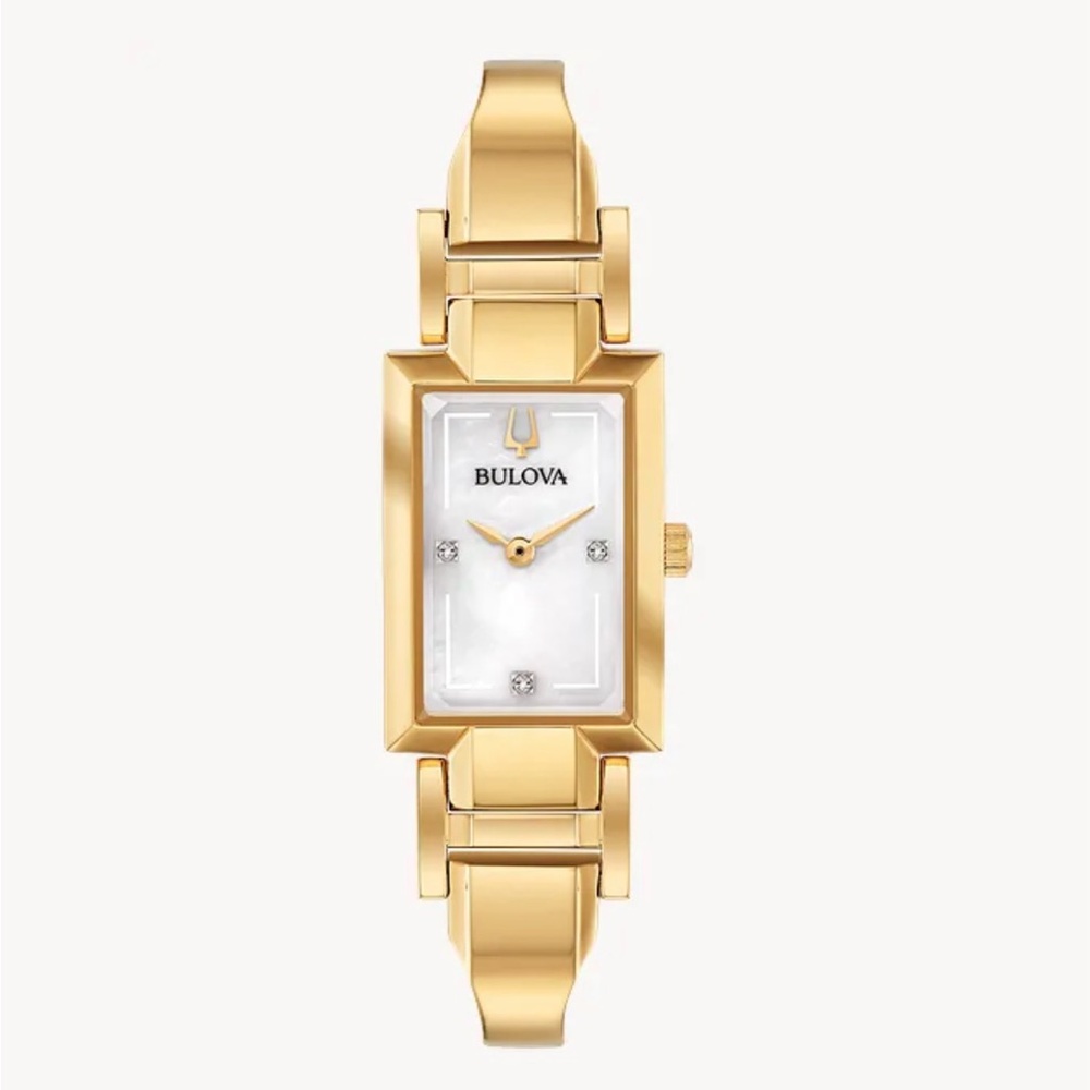 Bulova Women's Diamond-Accent Gold Bangle Watch
